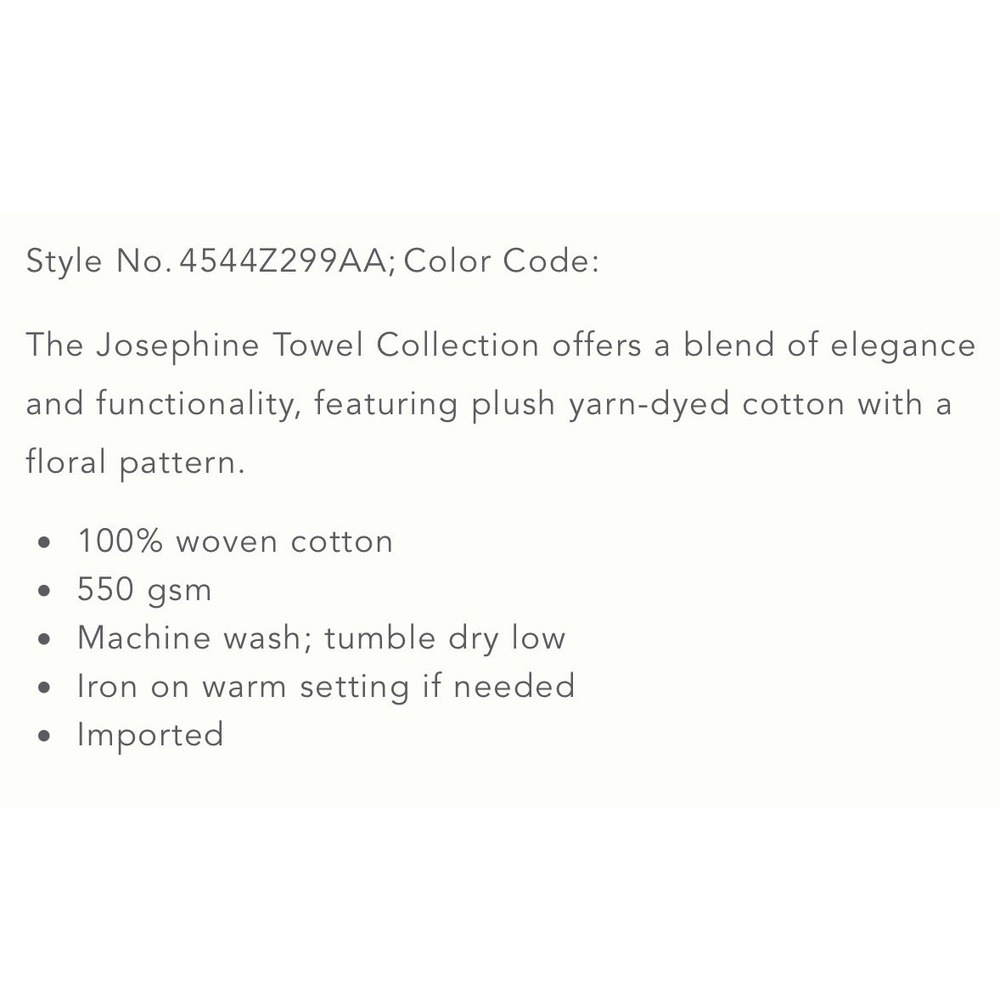 Anthropologie Bathroom Hand Towel Josephine Aqua Blue Floral Striped Border - Picture 3 of 3